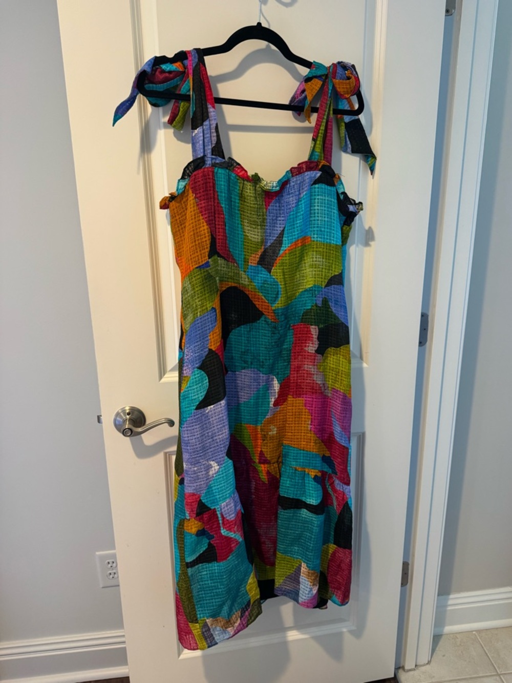 Marie Oliver Multi Color Maya Tie Midi Dress | M - Picture 2 of 7